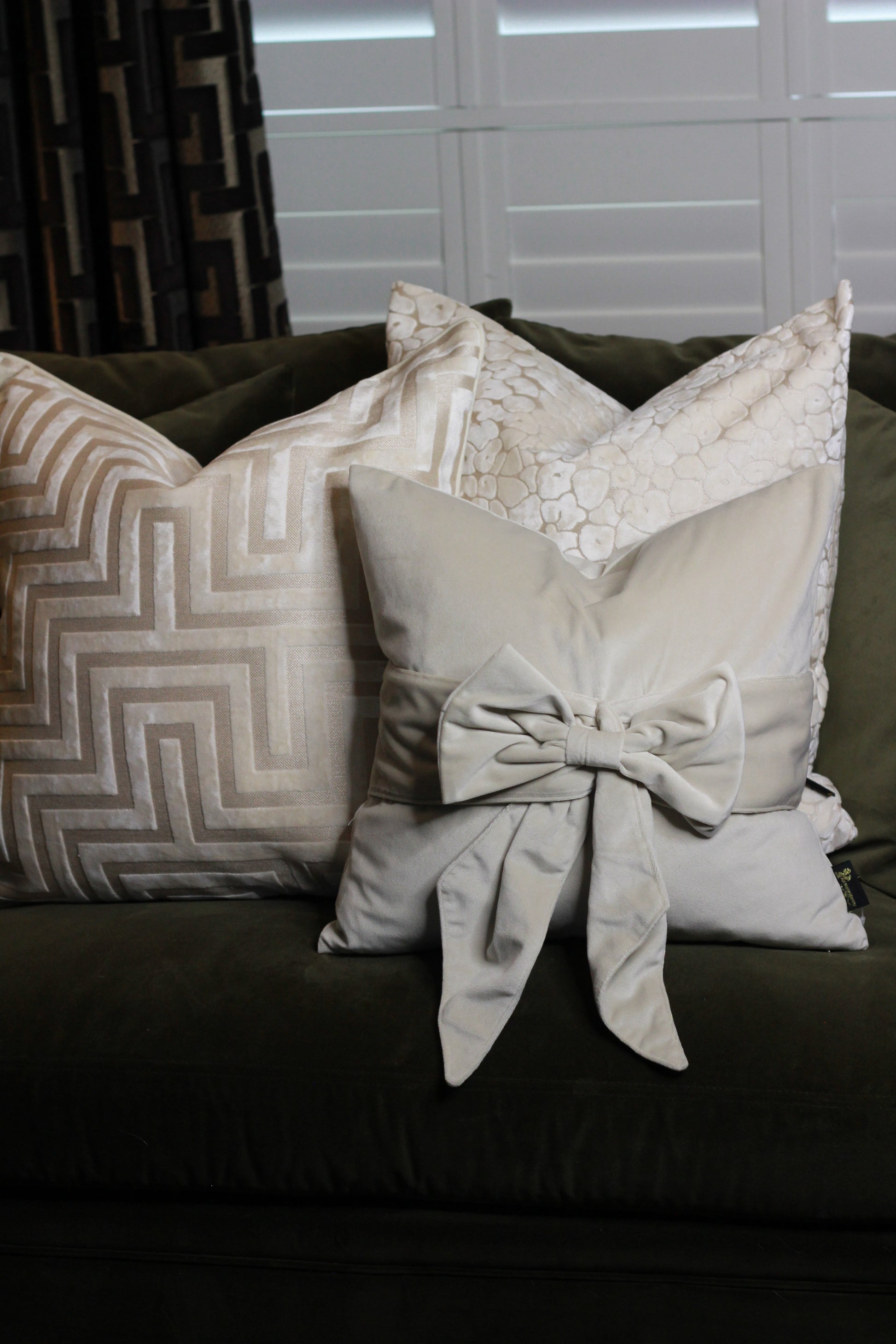 Luxurious velvet and patterned cushions collection for elegant home interiors