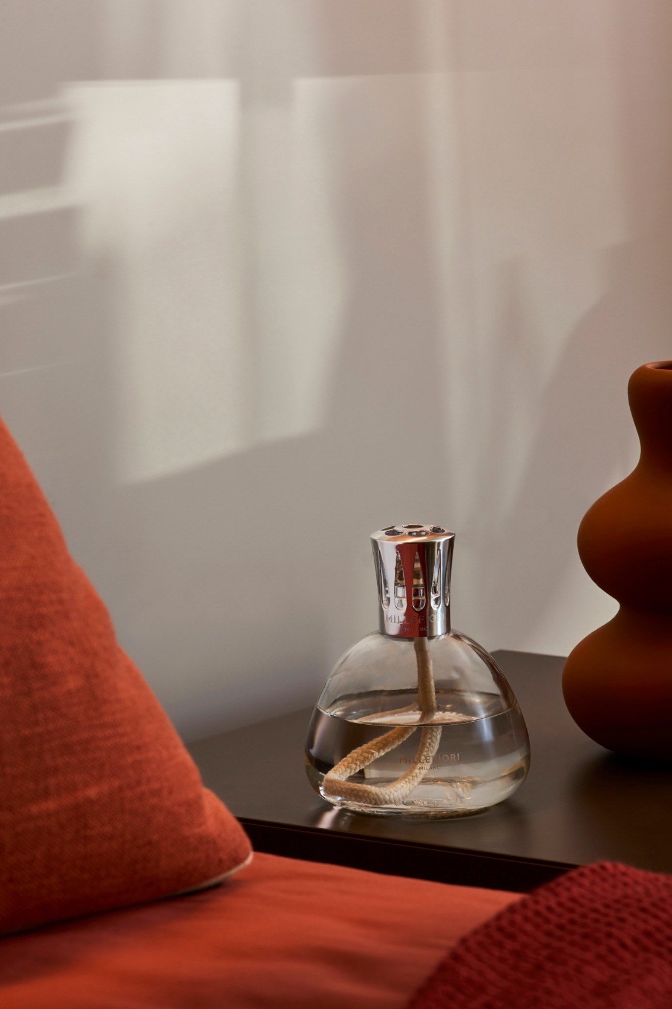 Millefiori Transparent Fragrance Lamp lifestyle image on side table