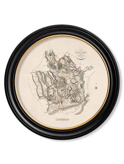 c.1806 County Maps of England – Round styled view – Leya Buster Interiors
