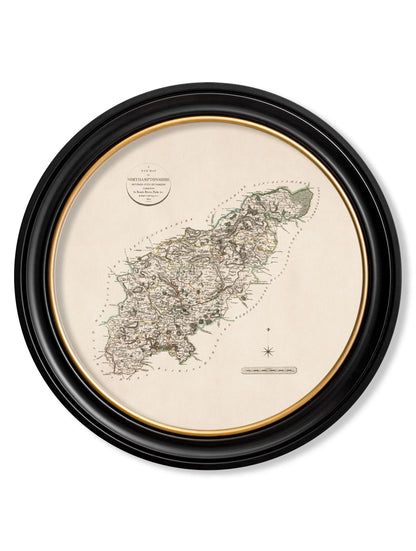 c.1806 County Maps of England – Round styled view – Leya Buster Interiors