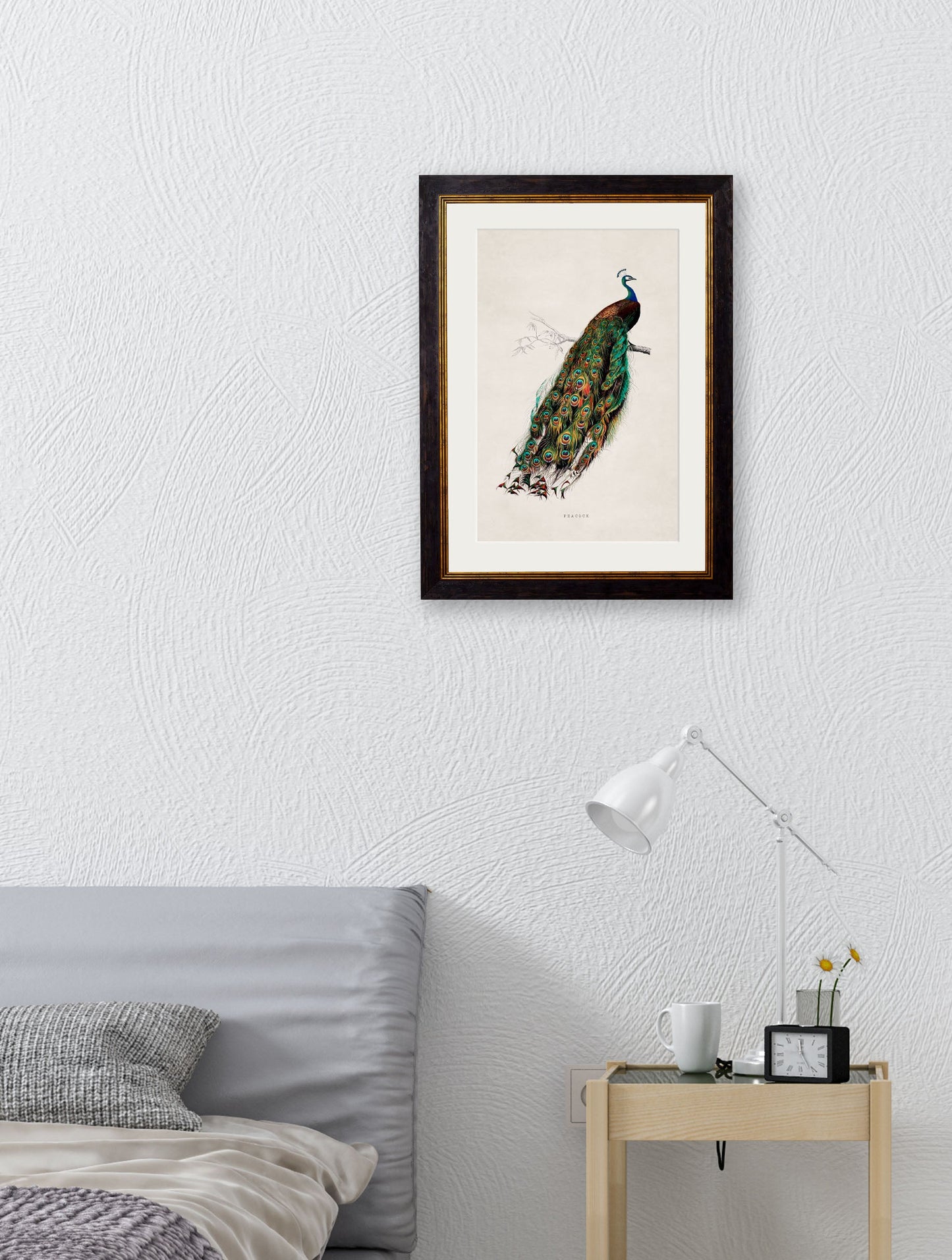 c.1847 Peacock – framed wall art at Leya Buster Interiors