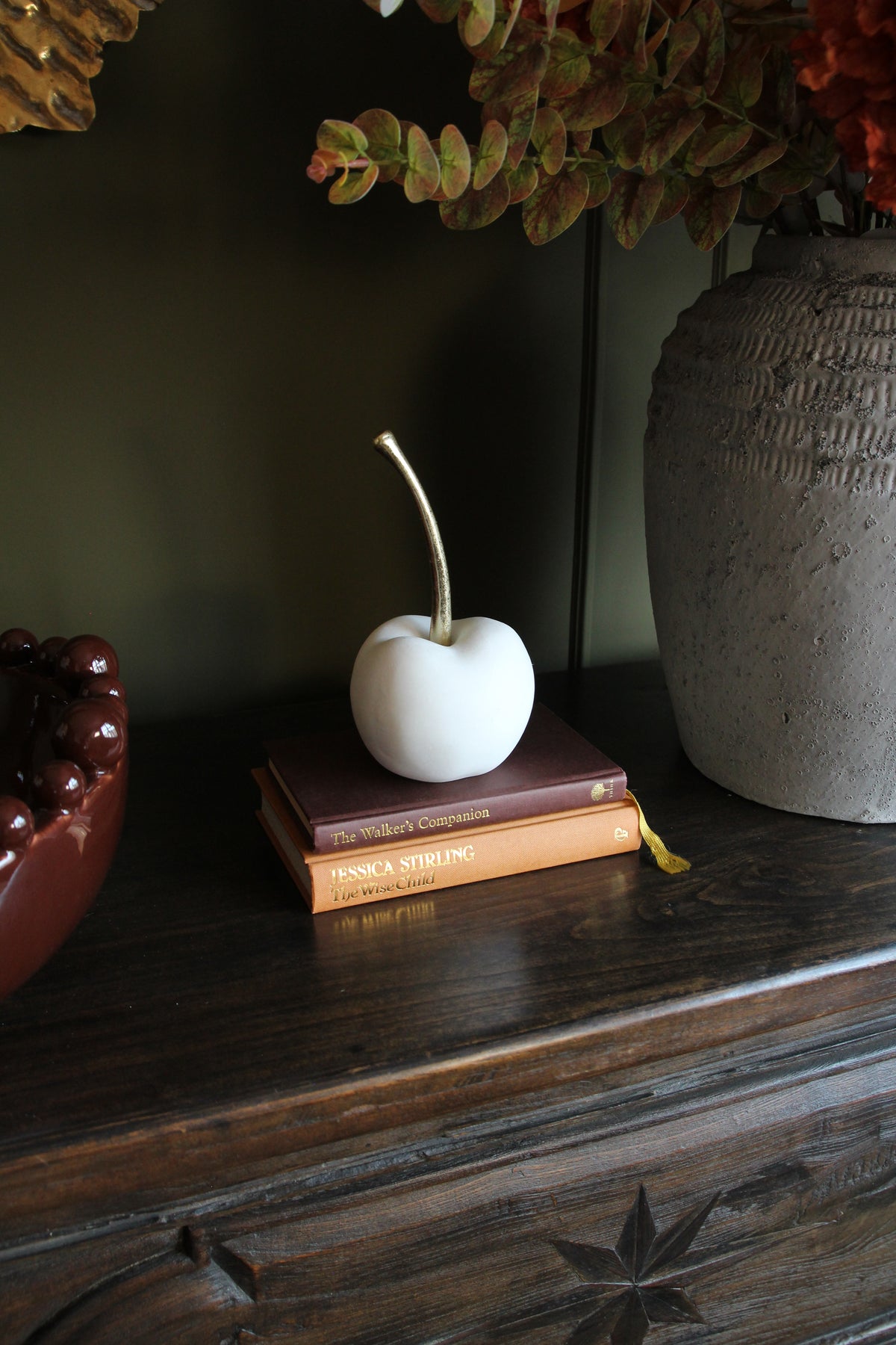 Quartz White Decorative Apple ornament for layered interior styling