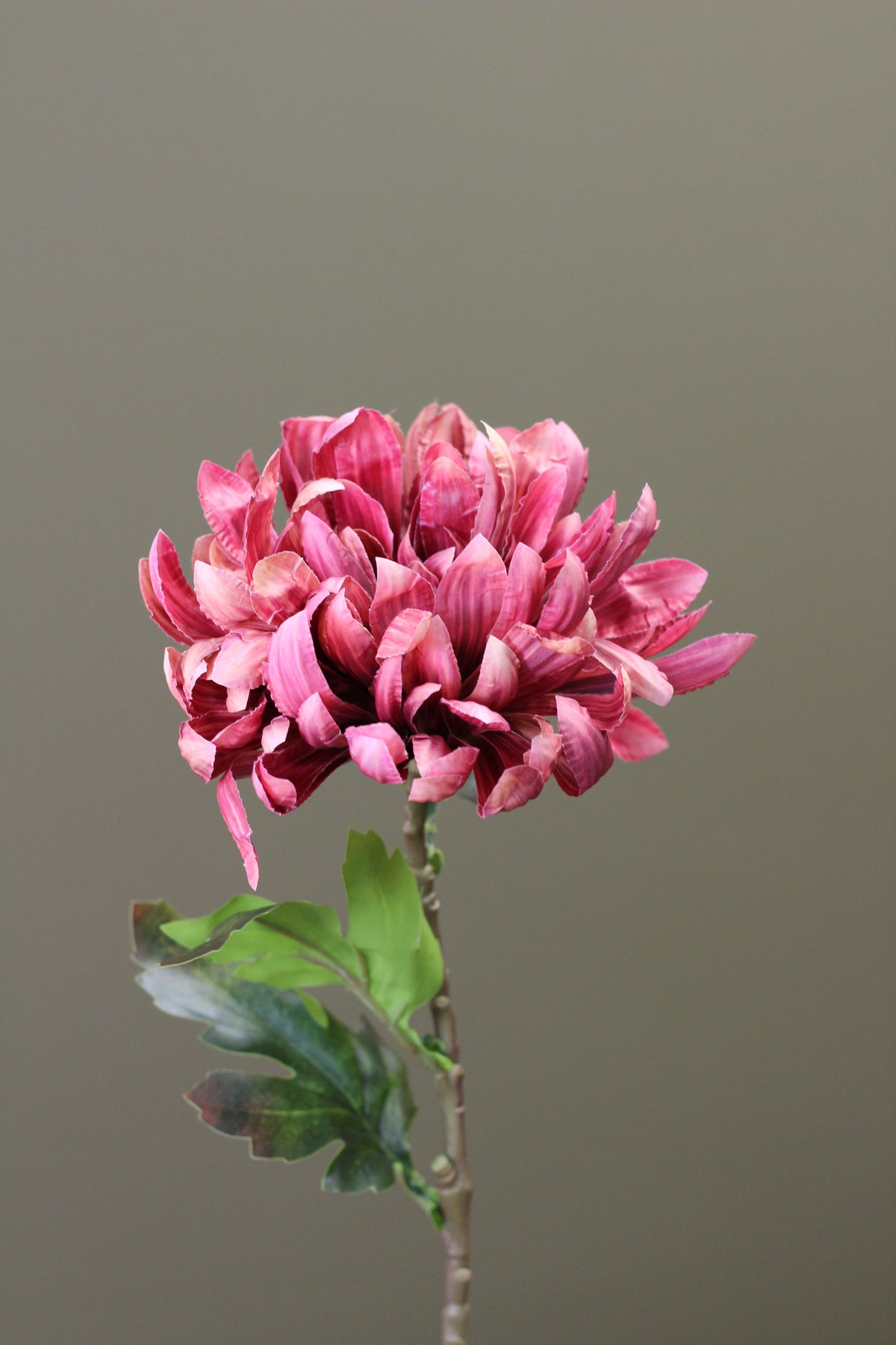 Russet Heritage Chrysanthemum Stem faux flower in a rich russet autumn tone
