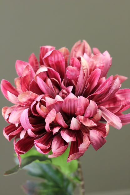 Russet Heritage Chrysanthemum Stem detail view of the full faux flower head