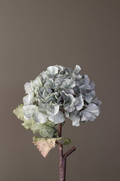 Rustic Hydrangea Stem – Moss Green detail view of the textured flower head