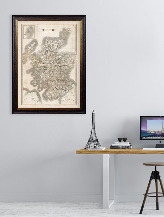c.1831 Map of Scotland – framed wall art at Leya Buster Interiors