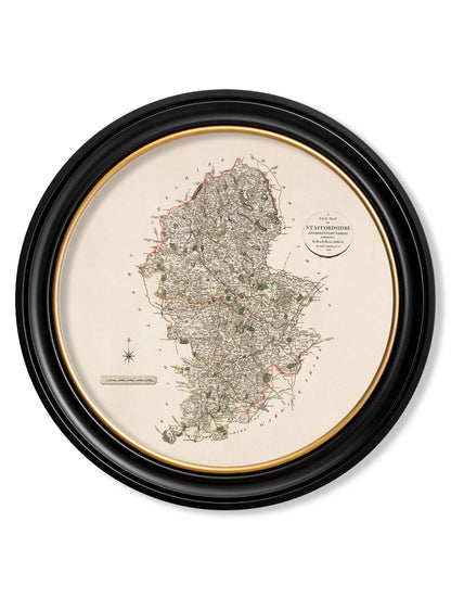 c.1806 County Maps of England – Round styled view – Leya Buster Interiors