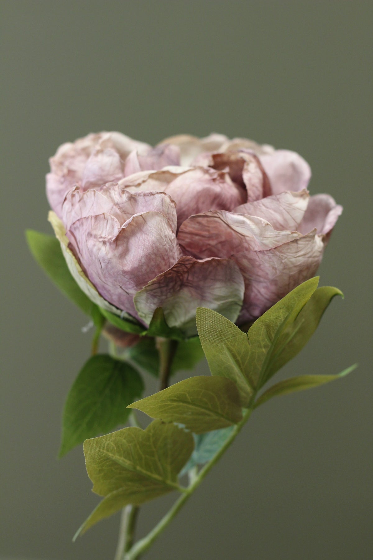 Vintage Peony Bud Stem – Dusty Mauve styled in a soft tonal floral arrangement