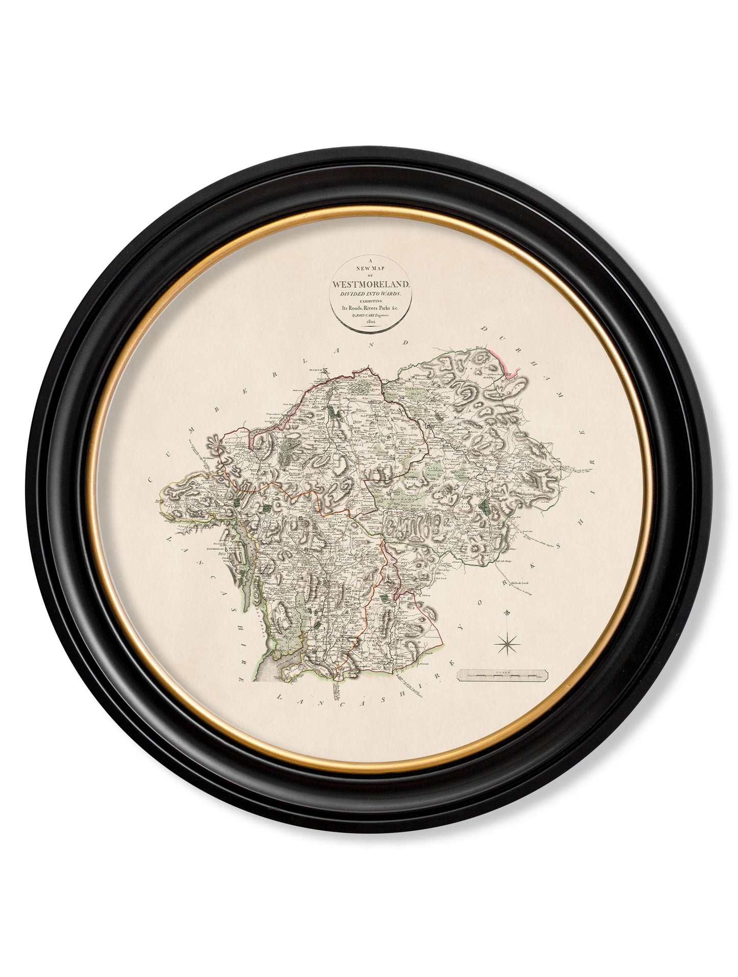 c.1806 County Maps of England – Round styled view – Leya Buster Interiors