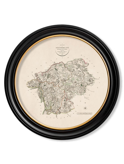 c.1806 County Maps of England – Round styled view – Leya Buster Interiors