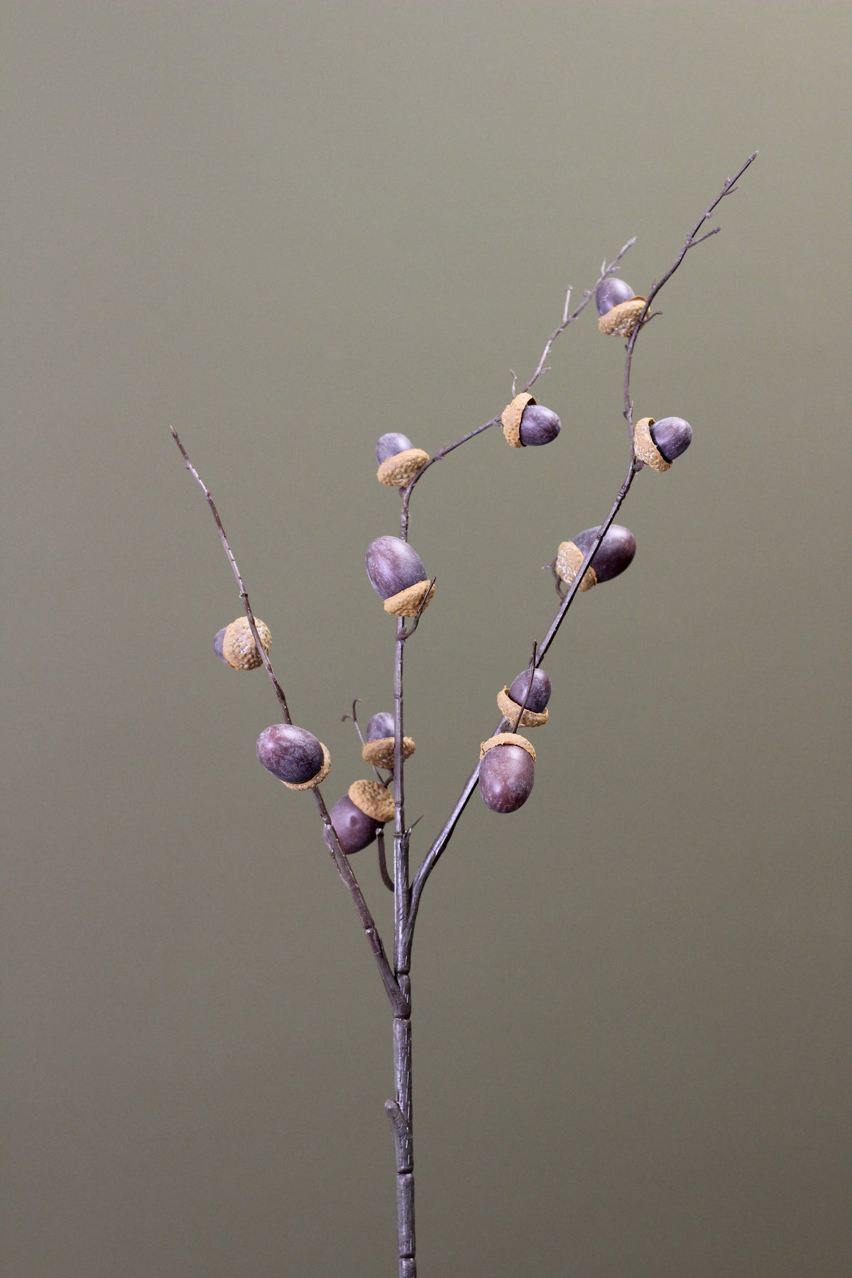 Woodland Acorn Branch – Brown faux autumn branch with warm earthy acorn detail