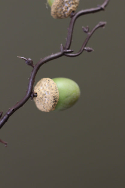 Woodland Acorn Branch – Green faux botanical branch for woodland-inspired styling