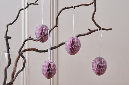 Purple Hanging Paper Easter Eggs – Set of 4 – home decor at Leya Buster Interiors